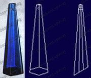 Crystal Blue Icicle 24% Lead Color  63 mm  - 2.5" #505-63 Set of 10pc