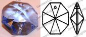 Crystal Blue Octagon 24% Lead Color  14 mm # 1050-14