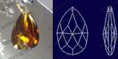 Crystal Brown Pear Drop 24% Lead Color  63 mm  - 2.5" # 872-63