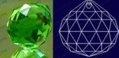 Crystal Green Ball 24% Lead Color Faceted Sphere 40 mm - 1.5" # 701-40