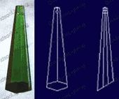 Crystal Green Icicle 24% Lead Color  63 mm  - 2.5" #505-63