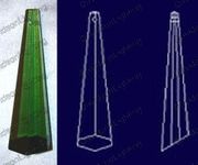 Crystal Green Icicle 24% Lead Color  63 mm  - 2.5" #505-63 Set of 10pc