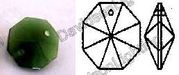 Crystal Green Octagon 24% Lead Color  14 mm # 1050-14