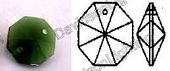 Crystal Green Octagon 24% Lead Color  14 mm # 1050-14