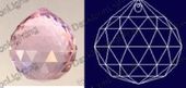 Crystal Pink Ball 24% Lead Color Faceted Sphere 40 mm - 1.5" # 701-40