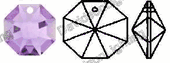Crystal Purple Octagon 24% Lead Color  14 mm # 1050-14