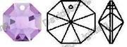 Crystal Purple Octagon 24% Lead Color  14 mm # 1050-14 Set of 10pc