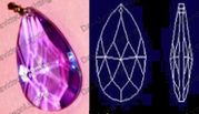 Crystal Purple Pear Drop 24% Lead Color  63 mm  - 2.5" # 872-63