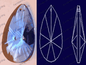 Crystal Sapphire Tear Drop 30% Lead Color  28 mm # 873-28