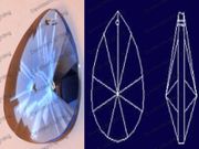 Crystal Sapphire Tear Drop 30% Lead Color  38 mm - 1.5" # 873-38