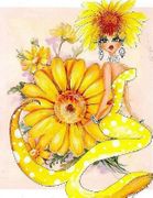 Daisy May Mermaid by Sherri Baldy   8"x10" Ceramic Art Tile with recessed hangers for tabletop or wall hanging purposes