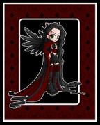 Dark Angel of Beauty by Chrissy Clark   8"x10" Ceramic Art Tile with recessed hangers for tabletop or wall hanging purposes