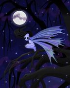 Dark Fairy Night by Chrissy Clark   8"x10" Ceramic Art Tile with recessed hangers for tabletop or wall hanging purposes