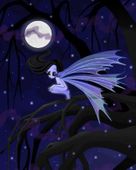 Dark Fairy Night by Chrissy Clark 8"x10" Ceramic Art Tile with recessed hangers for tabletop or wall hanging purposes Dark Fairy Night by Chrissy Clark 8"x10" Ceramic Art Tile with recessed hangers for tabletop or wall hanging purposes