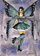 Darling Diva Maid Fairy by Sherri Baldy   8"x10" Ceramic Art Tile with recessed hangers for tabletop or wall hanging purposes