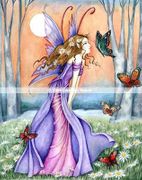 Dawn Fairy by Gretchen Raisch-Baskin  8"x10" Ceramic Art Tile with recessed hangers for tabletop or wall hanging purposes