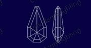 Diamond Shape 30% Lead Crystal  89 mm - 3.5" inch #876-89 Set of 10pc
