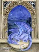 Dragon of Night by Meredith Dillman   8"x10" Ceramic Art Tile with recessed hangers for tabletop or wall hanging purposes