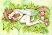 Dream a Little Dream of Me by Maria Van Bruggen 8"x10" Ceramic Art Tile with recessed hangers for tabletop or wall hanging purposes Dream a Little Dream of Me by Maria Van Bruggen 8"x10" Ceramic Art Tile with recessed hangers for tabletop or wall hanging purposes