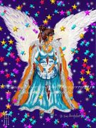 Earths New Beginning by Cindy Thorrington Haggerty   8"x10" Ceramic Art Tile with recessed hangers for tabletop or wall hanging purposes