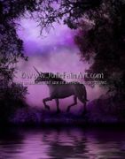 Enchanted Unicorn by Julie Fain  8"x10" Ceramic Art Tile with recessed hangers for tabletop or wall hanging purposes