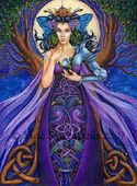 Enchantress by Jane Starr Weils 8"x10" Ceramic Art Tile with recessed hangers for tabletop or wall hanging purposes Enchantress by Jane Starr Weils 8"x10" Ceramic Art Tile with recessed hangers for tabletop or wall hanging purposes