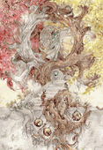 Entwined by Stephanie Law 8"x10" Ceramic Art Tile with recessed hangers for tabletop or wall hanging purposes Entwined by Stephanie Law 8"x10" Ceramic Art Tile with recessed hangers for tabletop or wall hanging purposes