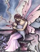 Faery Love by Jennifer Galasso 8"x10" Ceramic Art Tile with recessed hangers for tabletop or wall hanging purposes Faery Love by Jennifer Galasso 8"x10" Ceramic Art Tile with recessed hangers for tabletop or wall hanging purposes