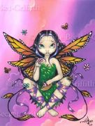 Fairy At Sunset by Jasmine Becket Griffith   8"x10" Ceramic Art Tile with recessed hangers for tabletop or wall hanging purposes