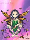 Fairy At Sunset by Jasmine Becket Griffith 8"x10" Ceramic Art Tile with recessed hangers for tabletop or wall hanging purposes Fairy At Sunset by Jasmine Becket Griffith 8"x10" Ceramic Art Tile with recessed hangers for tabletop or wall hanging purposes