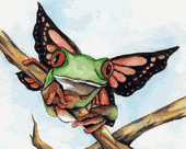 Fairy Frog by Abranda Icle Sisson 8"x10" Ceramic Art Tile with recessed hangers for tabletop or wall hanging purposes Fairy Frog by Abranda Icle Sisson 8"x10" Ceramic Art Tile with recessed hangers for tabletop or wall hanging purposes