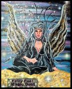 Fairy Fuel by Cindy Thorrington Haggerty   8"x10" Ceramic Art Tile with recessed hangers for tabletop or wall hanging purposes