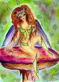 Fairy Skies by Sherri Baldy 8"x10" Ceramic Art Tile with recessed hangers for tabletop or wall hanging purposes Fairy Skies by Sherri Baldy 8"x10" Ceramic Art Tile with recessed hangers for tabletop or wall hanging purposes