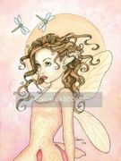 Fairy Sunset by Caron Vinson   8"x10" Ceramic Art Tile with recessed hangers for tabletop or wall hanging purposes