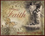 Faith 2 by Sherri Baldy   8"x10" Ceramic Art Tile with recessed hangers for tabletop or wall hanging purposes