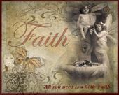 Faith 2 by Sherri Baldy 8"x10" Ceramic Art Tile with recessed hangers for tabletop or wall hanging purposes Faith 2 by Sherri Baldy 8"x10" Ceramic Art Tile with recessed hangers for tabletop or wall hanging purposes