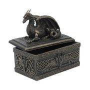 Figurine Celtic Dragon Box Cold Cast Resin Crafted to Detailed  All items copywrited