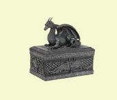 Figurine Celtic Dragon Box Hand Painted Resin