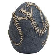 Figurine Dragon Fossil Egg Jewelry Box H 6 1/4" Cold Cast Resin