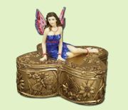 Figurine Fairy Butterfly Jewelry Box Cold Cast Resin