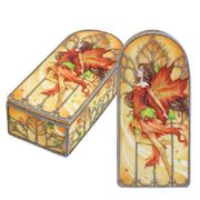 Figurine Fallfire Jewelry Box Designed by Meredith Dillman Hand painted cold cast resin
