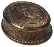 Figurine Religious Box Hand Painted Resin