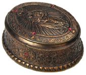 Figurine Religious Box Hand Painted Resin