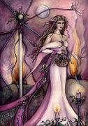 Fire of Beltane by Jennifer Galasso   8"x10" Ceramic Art Tile with recessed hangers for tabletop or wall hanging purposes