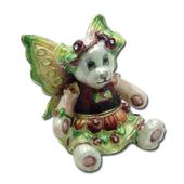 Flower Bear Pansy Jeweled Box Designed by Jody Bergsma Enameled pewter box bejeweled with Austrian crystals