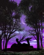 Forest Nymph by Julie Fain   8"x10" Ceramic Art Tile with recessed hangers for tabletop or wall hanging purposes