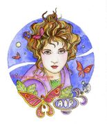 Four Elements - Air by Maria Van Bruggen  8"x10" Ceramic Art Tile with recessed hangers for tabletop or wall hanging purposes