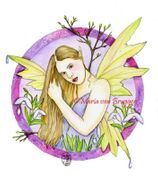 Four Seasons - Spring by Maria Van Bruggen  8"x10" Ceramic Art Tile with recessed hangers for tabletop or wall hanging purposes