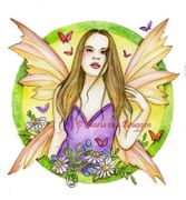 Four Seasons - Summer by Maria Van Bruggen  8"x10" Ceramic Art Tile with recessed hangers for tabletop or wall hanging purposes