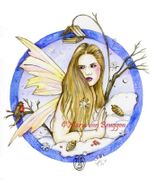 Four Seasons - Winter by Maria Van Bruggen  8"x10" Ceramic Art Tile with recessed hangers for tabletop or wall hanging purposes